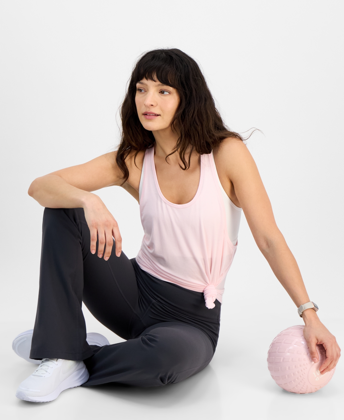 Id Ideology Women's Scoop-neck Long Racerback Tank Top, Exclusively At Macy's In White
