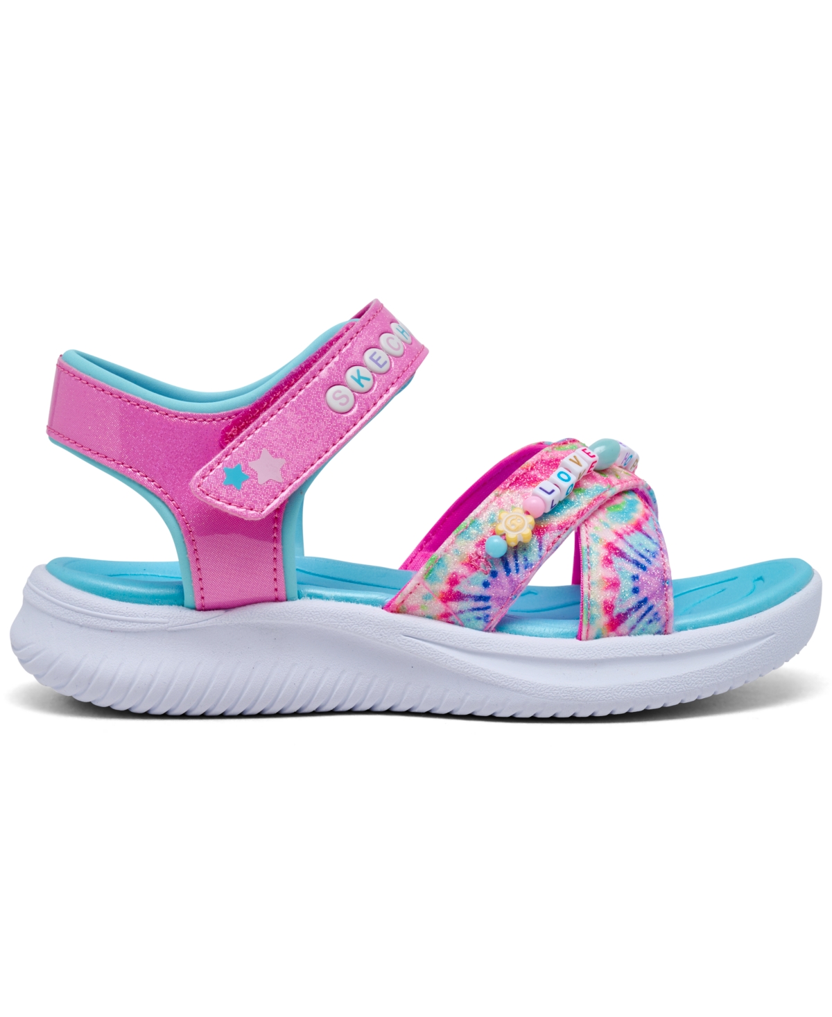 Skechers Little Girls' Jumpsters Sandal In Pink,multi