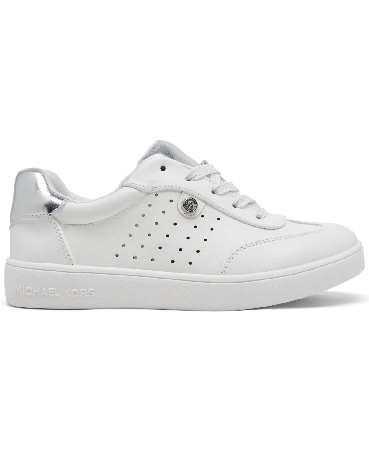 Michael Kors Toddler Girls' Jem Scotty Casual Sneakers From Finish Line In White,silver