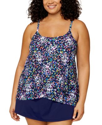 Plus Size Cape Town Tankini Top Tummy Control Swim Skirt Exclusively At Macys