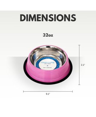 Set of 2 Ribbed Non-Slip Stainless Steel Pet Bowls – Durable and Safe Dog Bowls