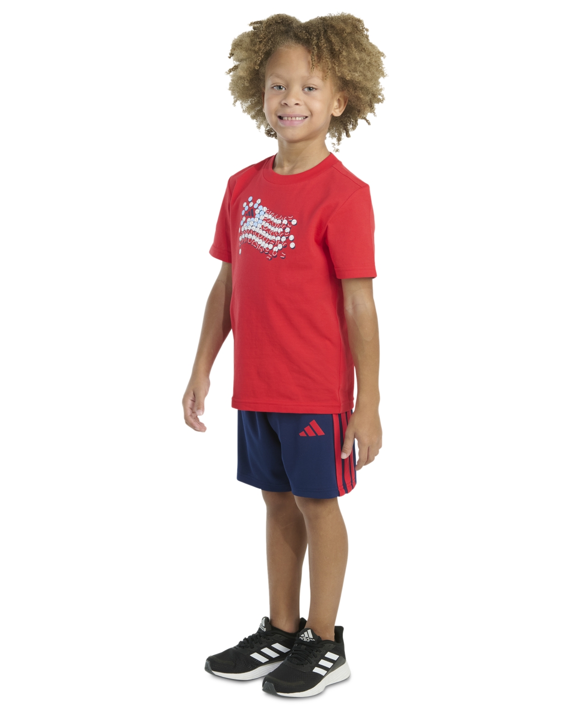 Adidas Originals Toddler & Little Boys Short-sleeve Graphic T-shirt & Stripe Shorts, 2 Piece Set
