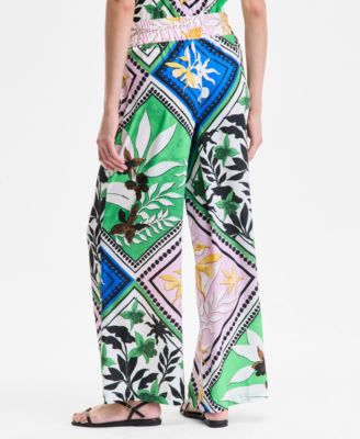 Women's Printed Wide-Leg Cropped Pants, Exclusively at Macy's