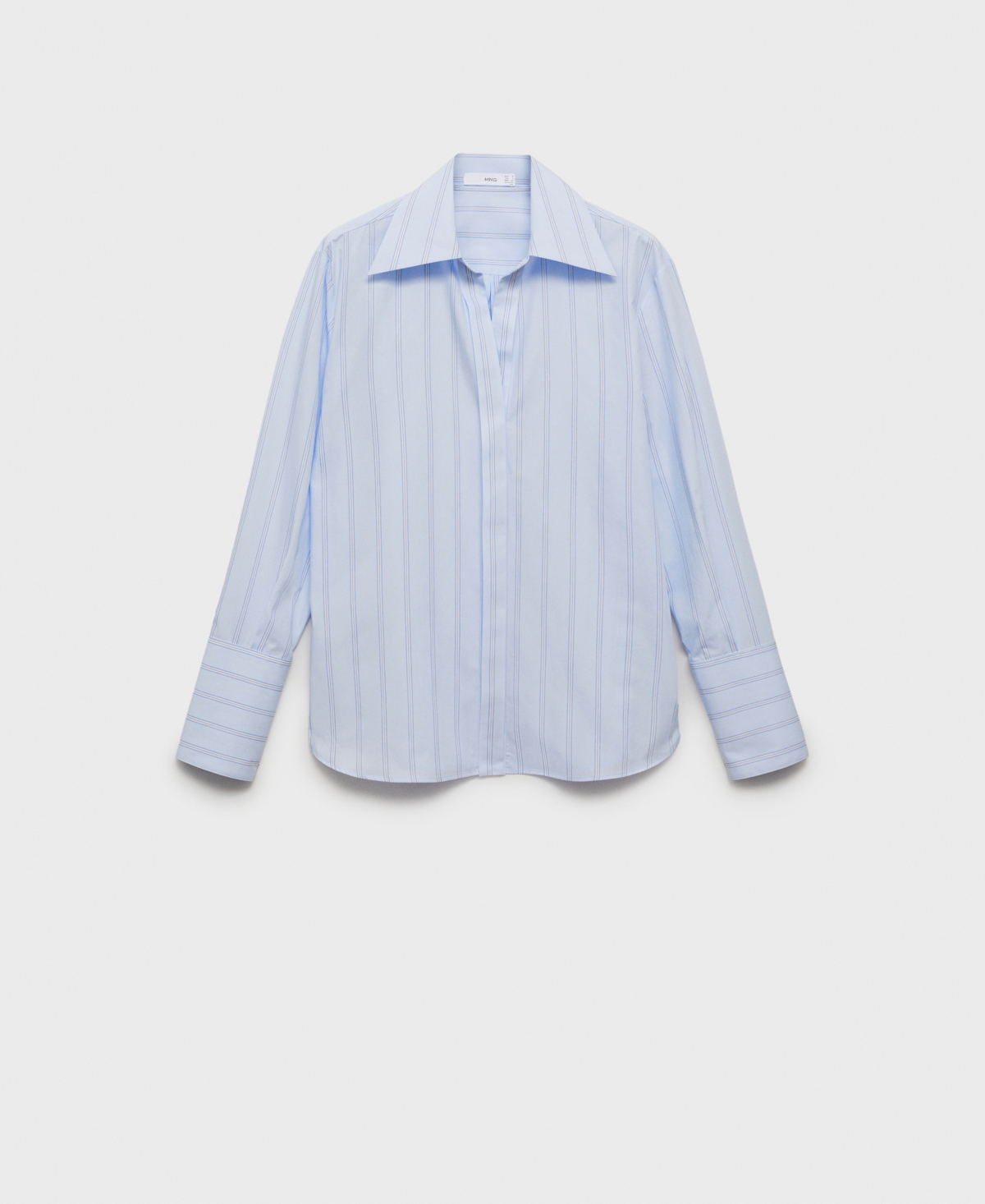 Mango Regular Fit Stripe Cotton Button-up Shirt In Sky Blue