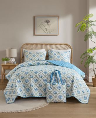 Addison Park Olivia Floral 4 Pc. Quilt Tote Sets In Blue
