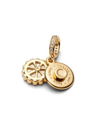 14K Gold-Plated Happy Birthday Cake Dangle Charms