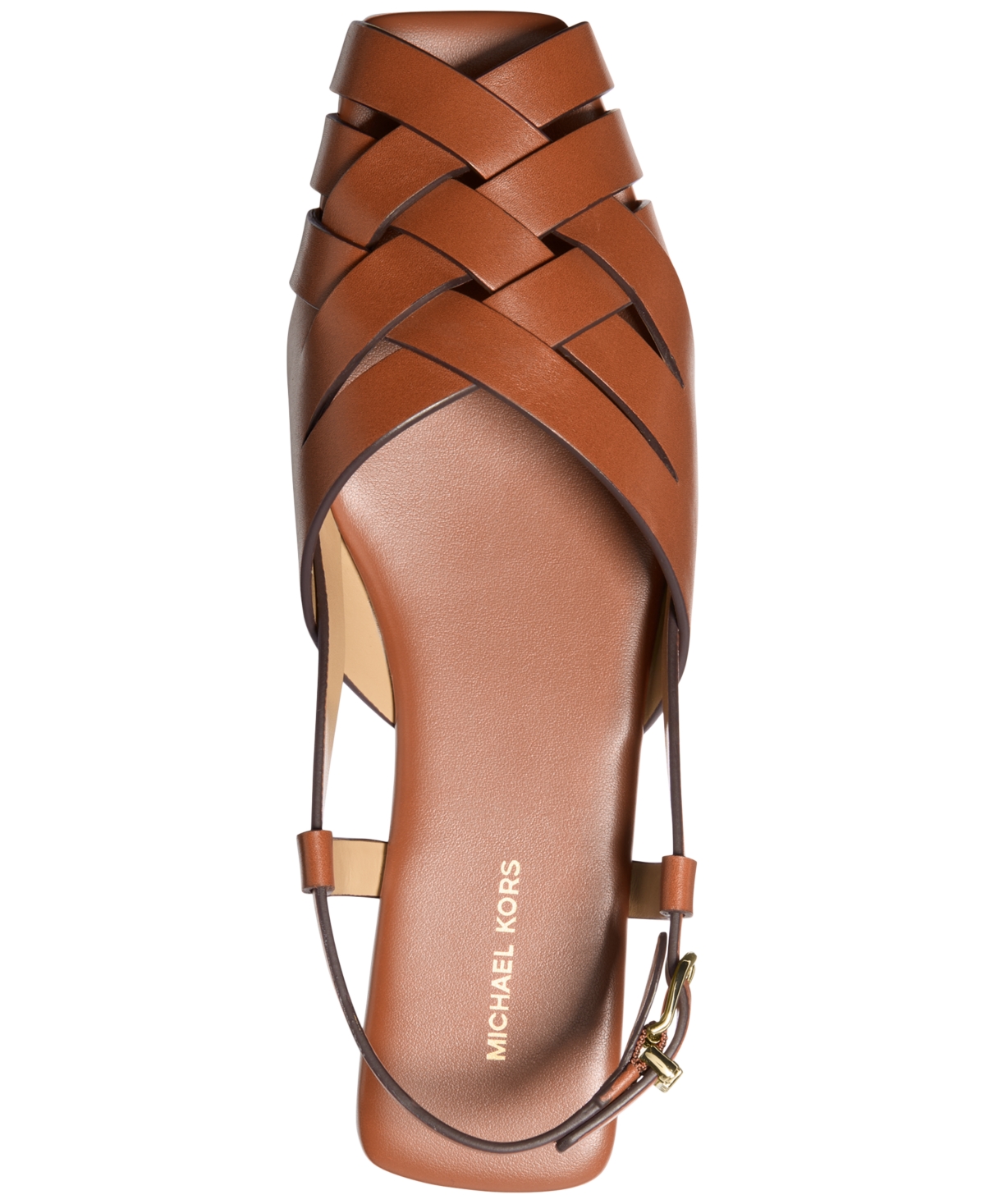 Michael Kors Irene Woven Leather Slingback Sandal In Luggage
