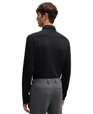 Men's Textured Performance Slim-Fit Dress Shirt