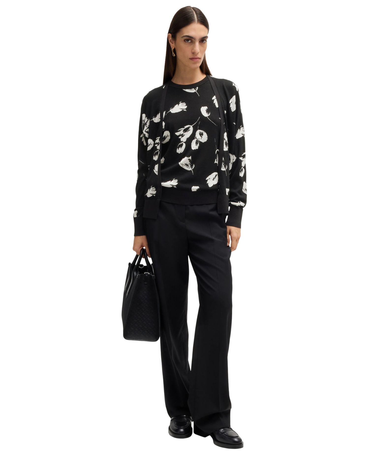 BOSS by Women's Merino Wool-Blend Cardigan