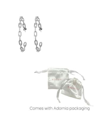 Silver Link Hoop Earrings