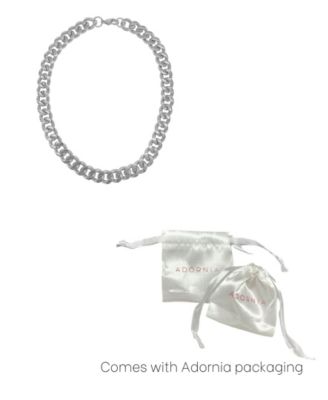 Tarnish Resistant Silver Wide Curb Chain Necklace