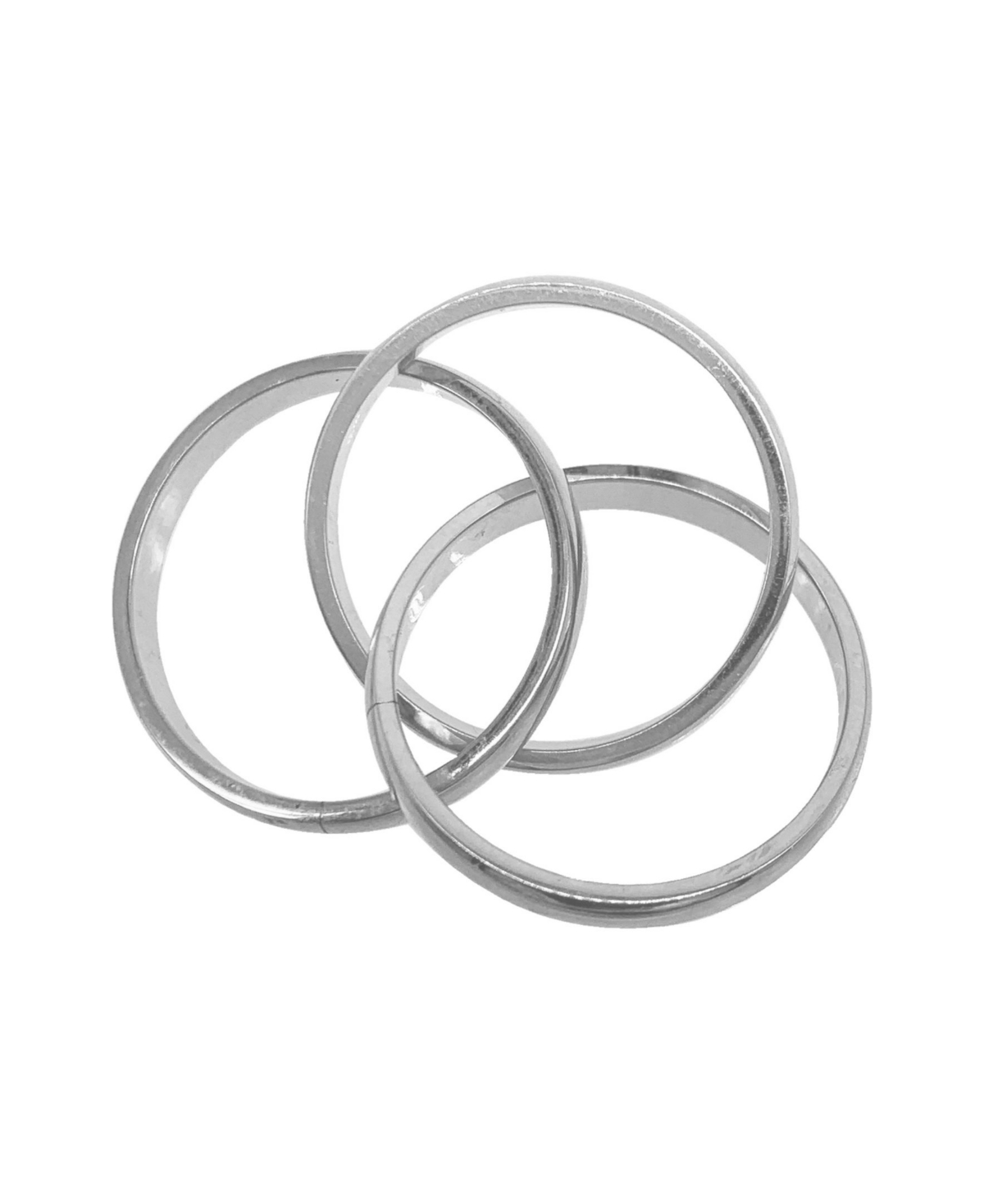 Adornia Tarnish Resistant Silver Plated Interlocking Rings In Silver