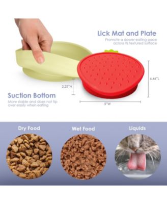 Lilac Small Flower-Shaped Silicone Pet Bowl with Non-Slip Suction Base