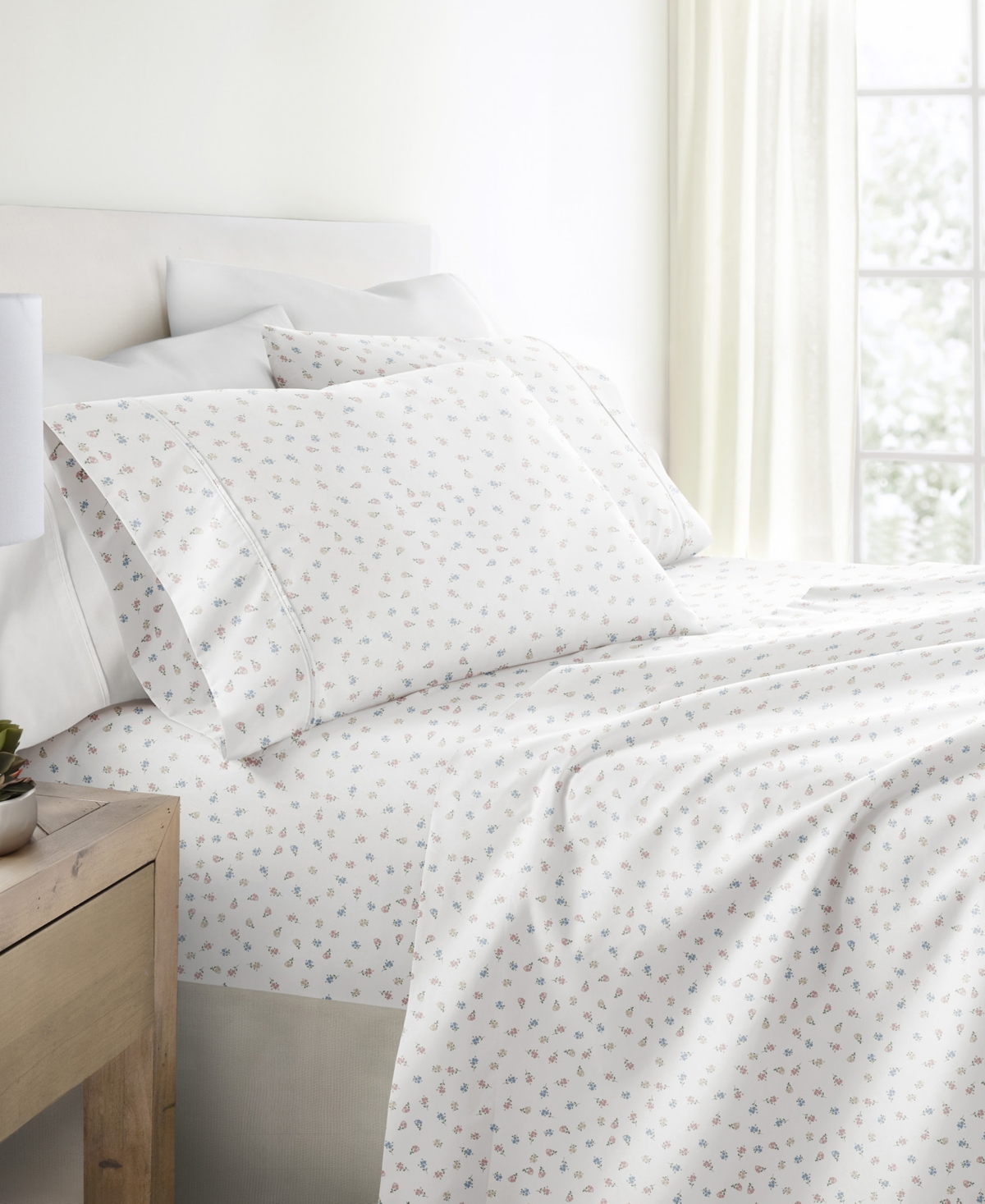 Kaycie Gray Printed Microfiber 4-pc. Sheet Set, King In Multi