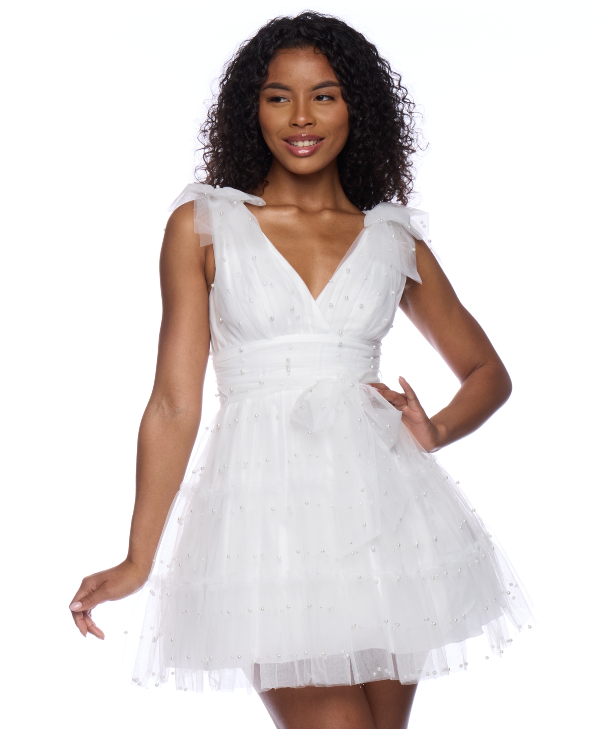 B Darlin Juniors' Sweetheart Corset-waist Mini Dress