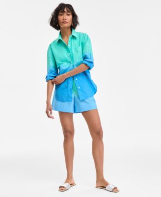 Womens Ombre Rhinestone Shirt Drawstring Shorts Exclusively At Macys