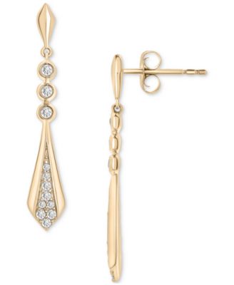 Diamond Flare Drop Earrings (1/4 ct. tw) in 14k Gold or 14k White Gold, Exclusively at Macy's