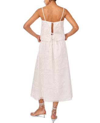 Women's Embroidered Square Neck Sleeveless Blouse