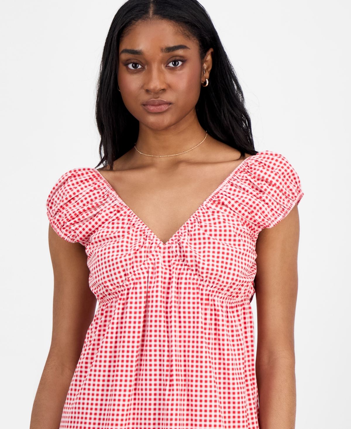 Celebrity Pink Juniors' Printed Babydoll Mini Dress