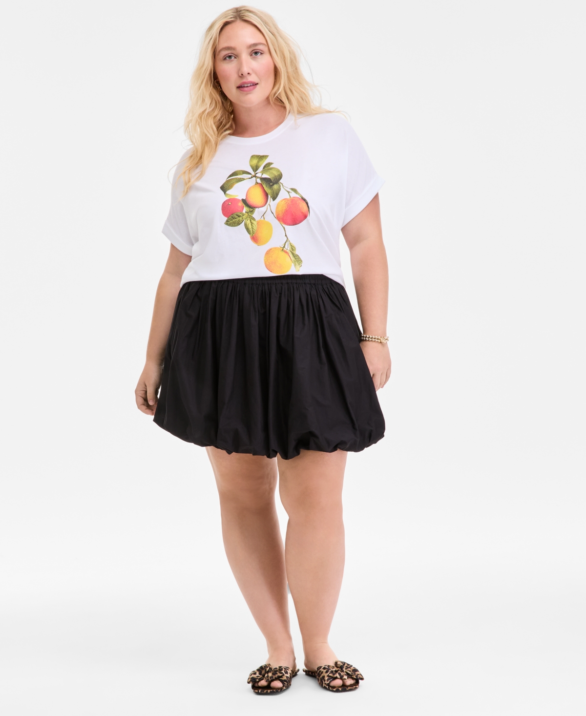 On 34th Trendy Plus Size Orange Graphic T-shirt, Exclusively At Macy's