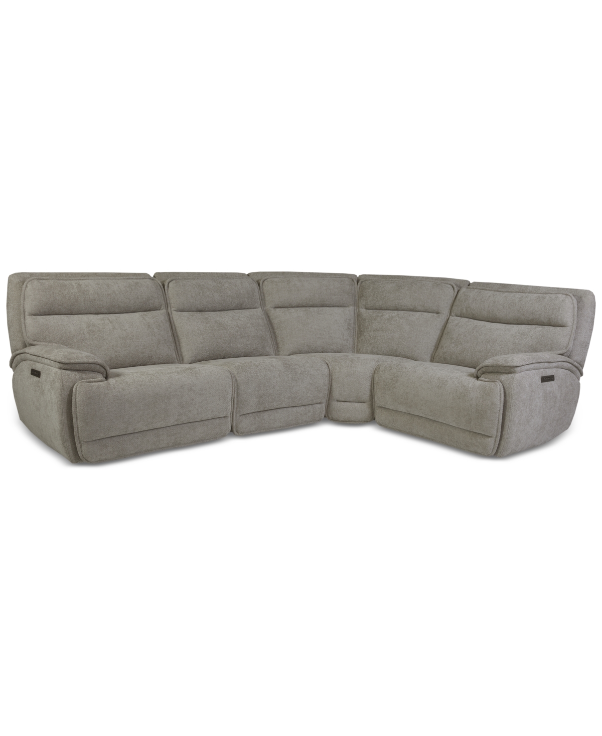 Macy's Ozryn 4-pc. Fabric Sectional With 2 Power Motion Chairs, Exclusively At  In Gray