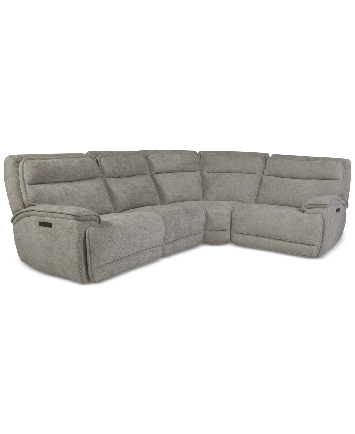 Macy's Ozryn 4-pc. Fabric Sectional With 2 Power Motion Chairs, Exclusively At  In Gray