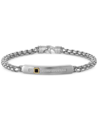 Macy's - White & Black Diamond Bracelet (1/6 ct. t.w.) in Stainless Steel
