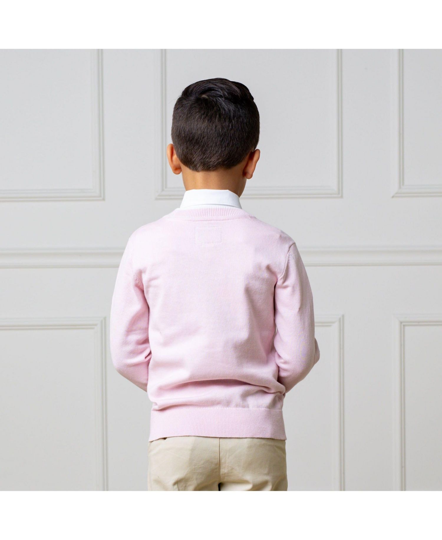 Hope and Henry Boys' Organic Long Sleeve Tipped Cardigan Sweater, Kids
