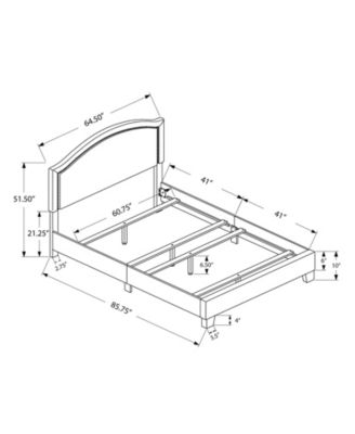 Elegant Solid Wood Bed Frame with Upholstered Linen and Nailhead Accents