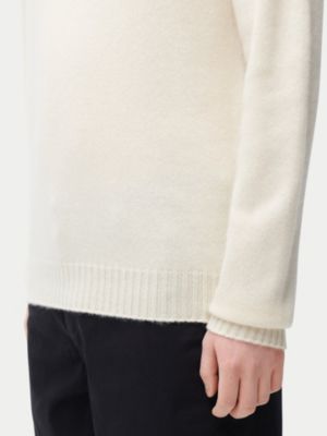 Men's Rolled Neck Cashmere Sweater White