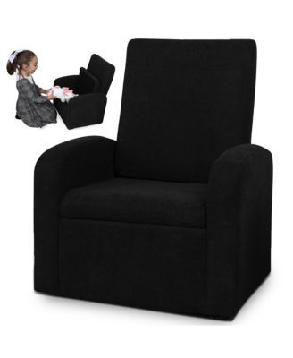 Kids Comfy Upholstered Recliner Chair with Hidden Storage Compartment