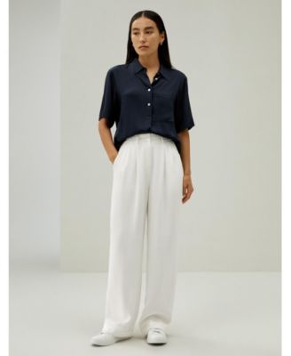 Women's Half-Placket Short Sleeve Button Up Shirt