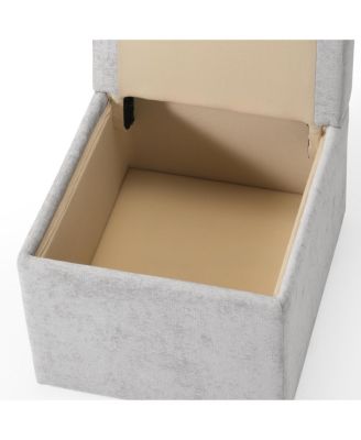 Modern Upholstered Chenille Armless Dining Chairs With Casters