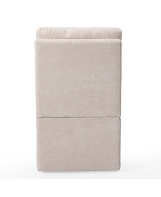 Modern Upholstered Chenille Armless Dining Chairs With Casters