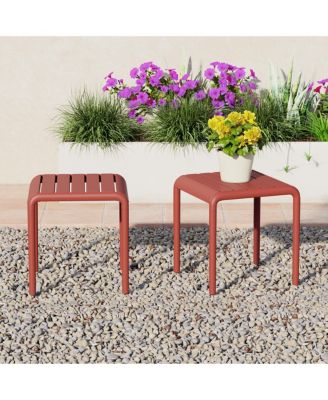 Plastic Modern Outdoor Patio Accent Side Tables Set of 2
