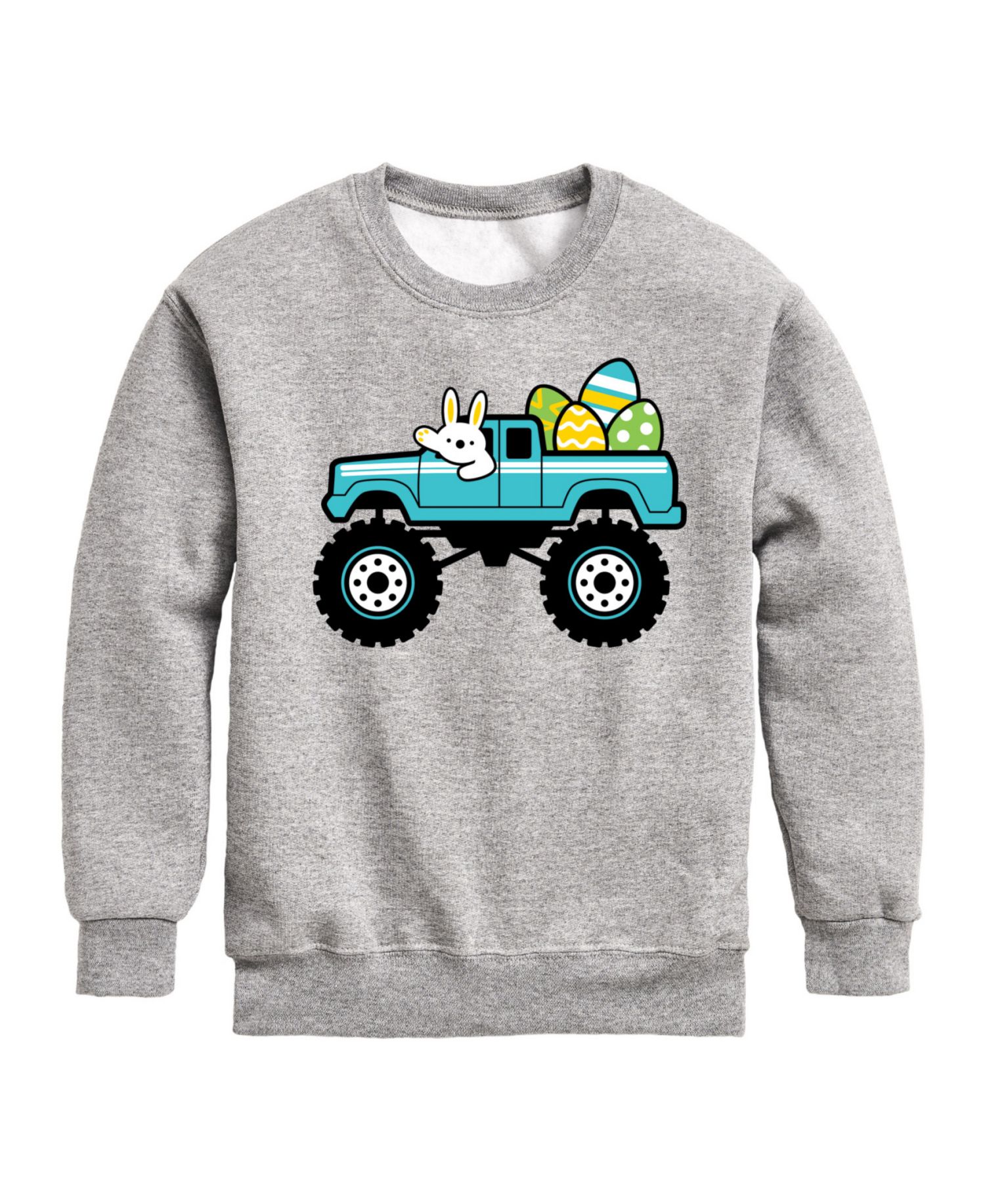 Big Boys Easter Bunny Monster Truck Graphic Fleece Sweatshirt