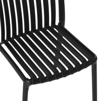 Outdoor Stackable Polypropylene Plastic Dining Side Chairs (Set of 2)