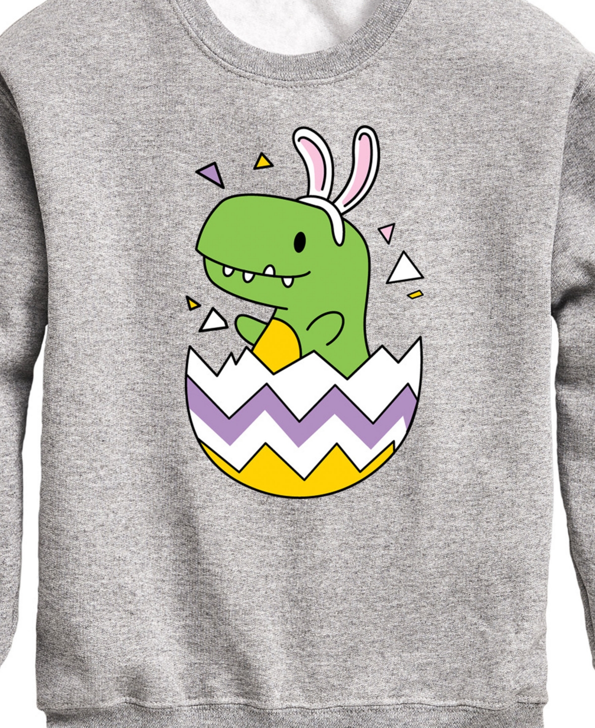 Hybrid Big Boys Happy Easter Dino Egg Graphic Fleece Sweatshirt In Gray