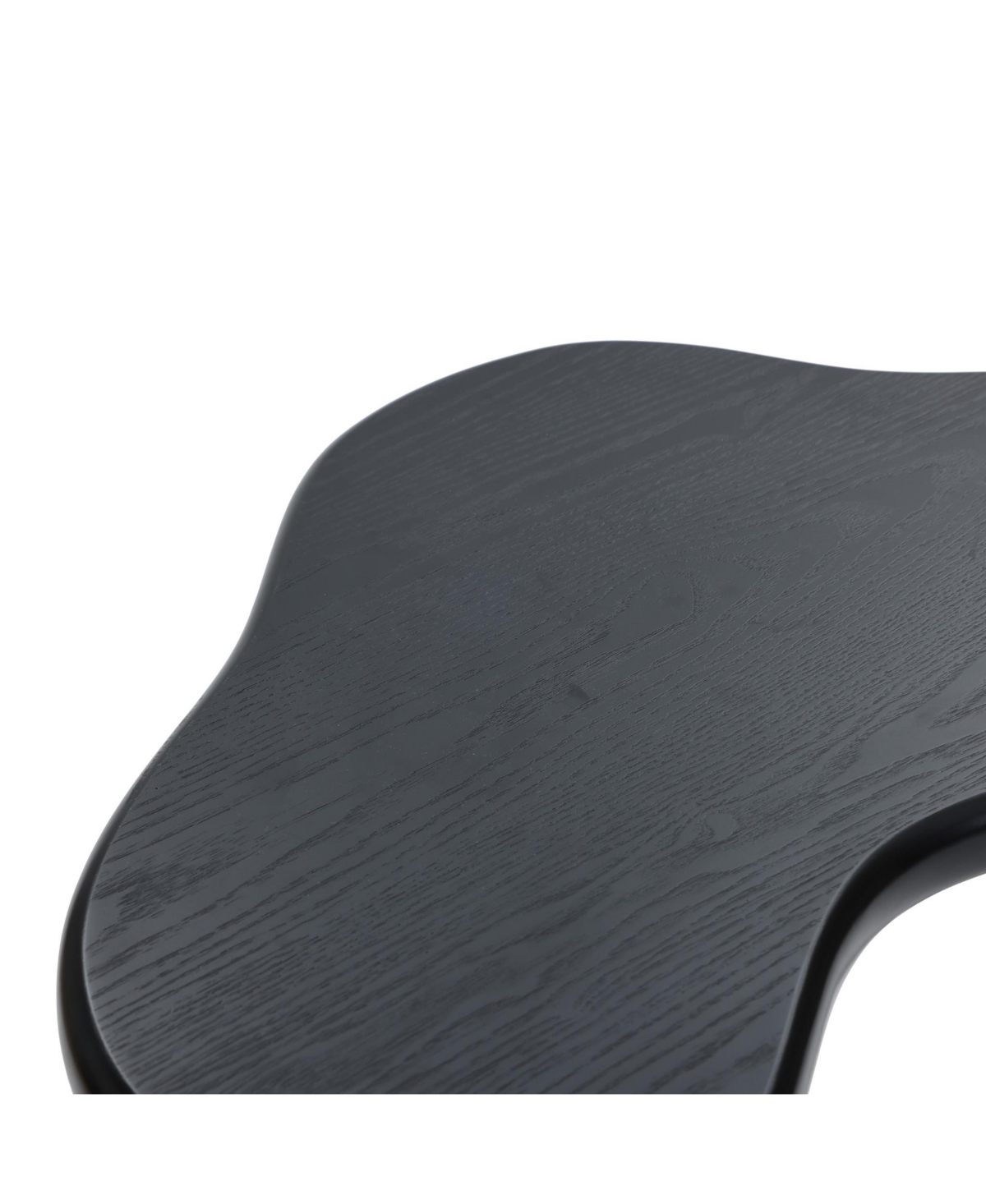 Luxenhome Black Wood Irregular Shape 19.9-inch Tall Side Table In Black