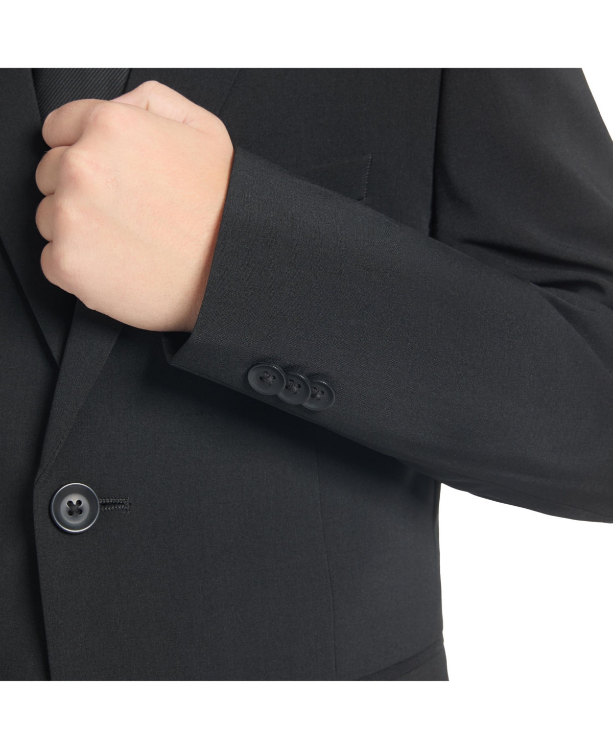 Kenneth Cole Reaction Big Boys Melange Slim Suit In Black