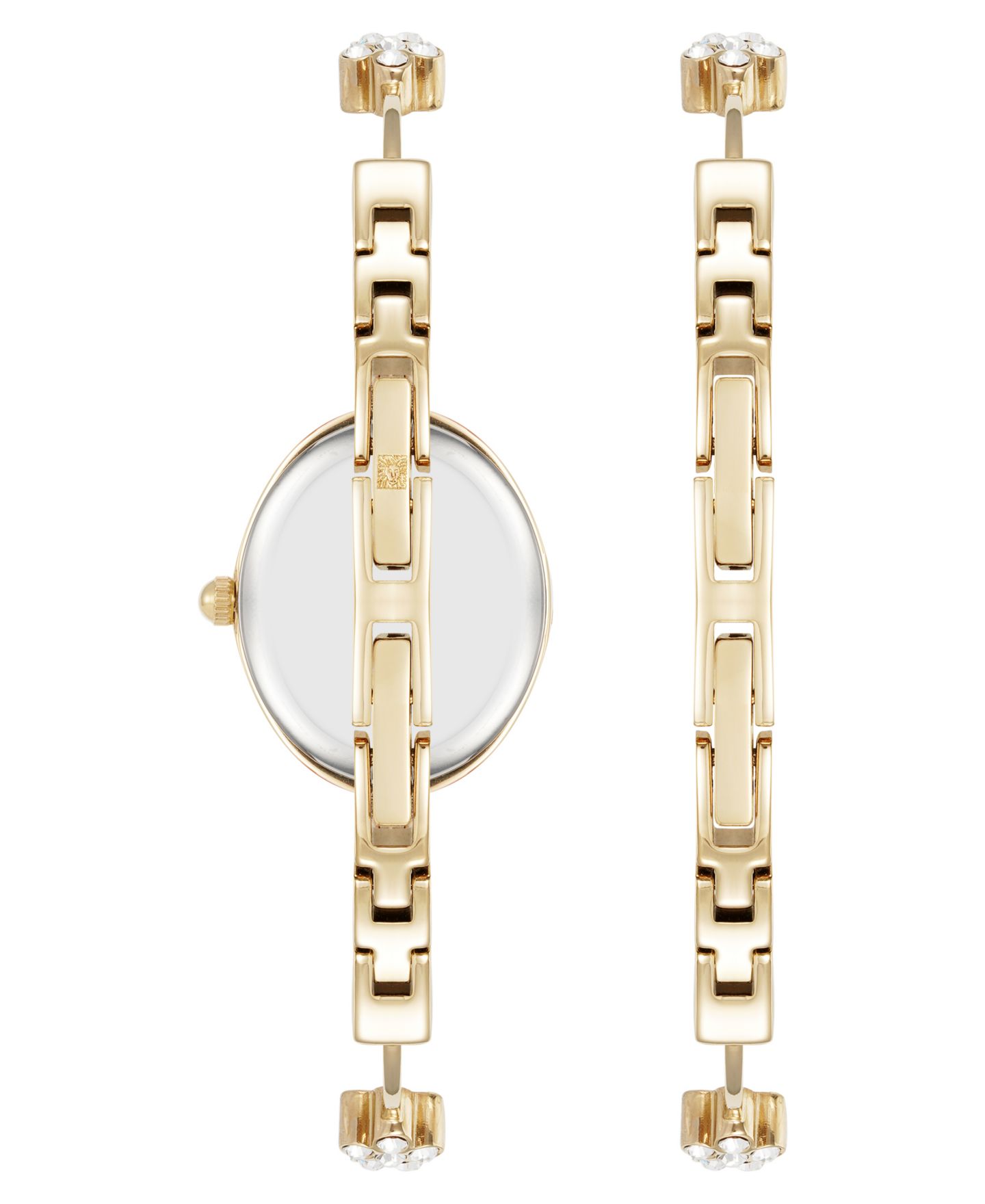 Женские часы Anne Klein Quartz Delicate Crystal Flower Gold-Tone Stainless Steel Bracelet Watch Set, 19mm — фото 2