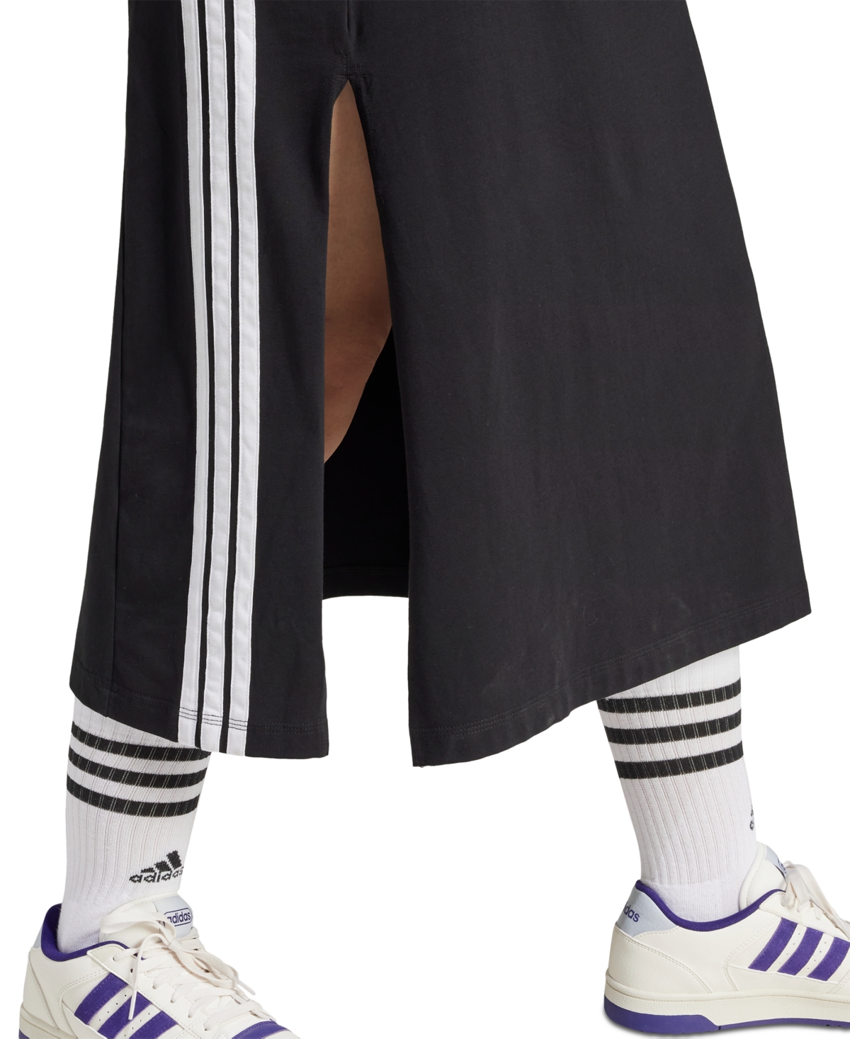 Adidas Originals Plus Size 3-stripe Logo Racerback Long Tank Dress