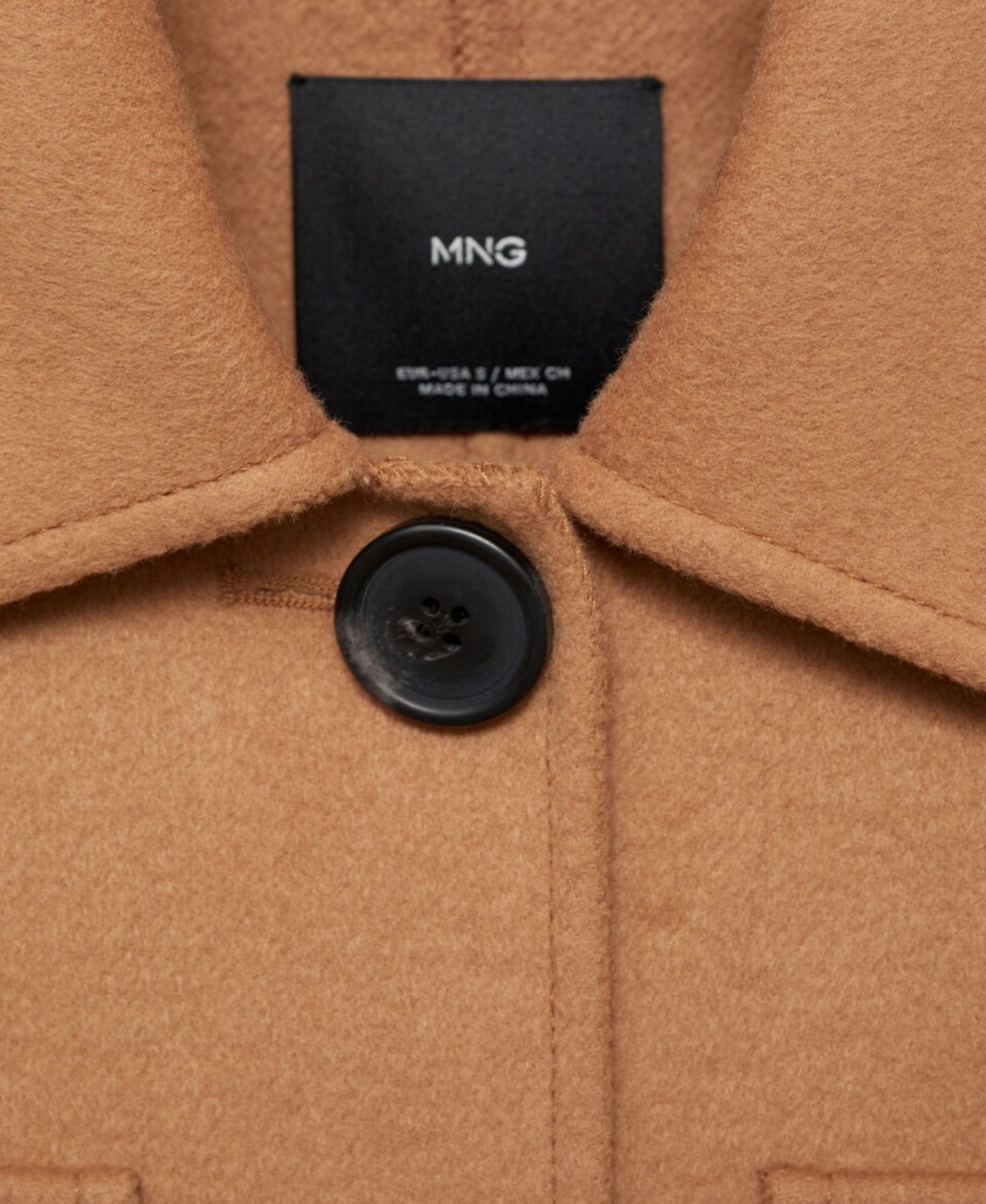 Женская куртка MANGO Pockets Detail Wool-Blend, цвет: Средний коричневый — фото 2