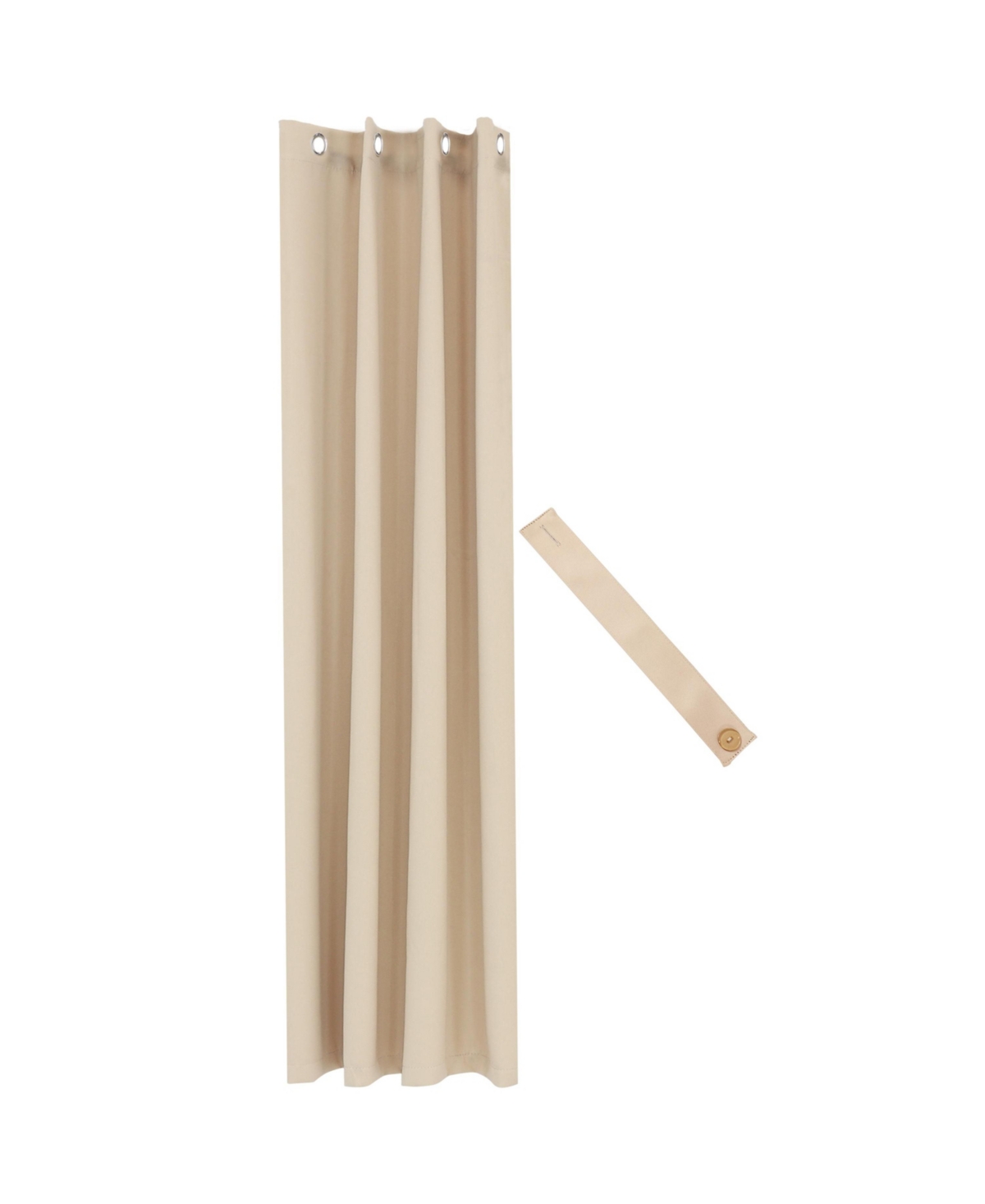 52 x 96-Inch Outdoor Room-Darkening Curtain with Grommet Top - Includes Tieback - Beige - Beige