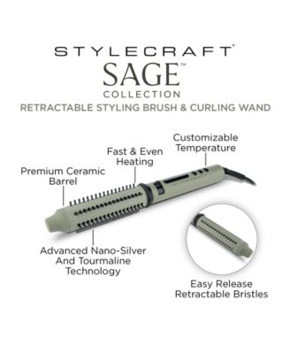 Sage Retractable Styling Brush & Curling Wand