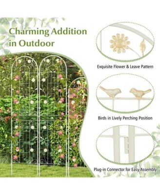 2 Pack - 7-ft Galvanized Steel Outdoor Garden Trellis in Metal Finish