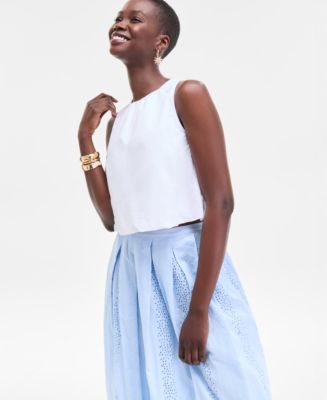売れ筋商品|||バースリー カットソー トップス レディース Women's Bubble-Hem Cropped Tank Top, Exclusively at Macy's Crema Bar III Women's Bubble-Hem Cropped Tank Top, Exclusively at