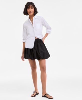 On 34th Womens Cotton Bubble-Hem Mini Skirt Exclusively at Macys - Deep Black 16$