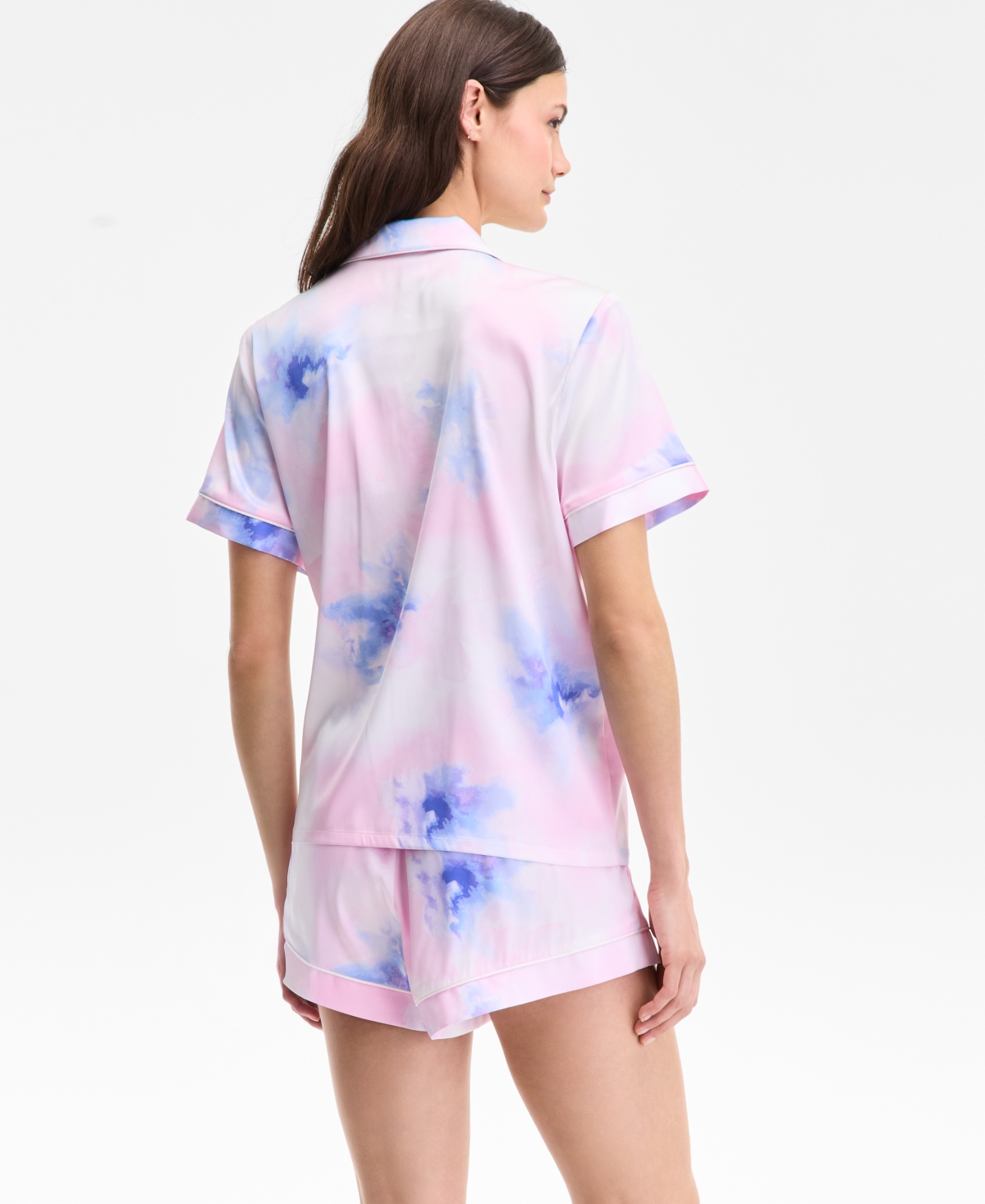 Inc International Concepts I.n.c International Concepts Women's Stretch Satin Short-sleeve Pajama Set, Exclusively At Macy's