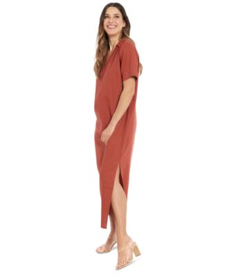 London Times - Women's Spread-Collar Short-Sleeve Dress